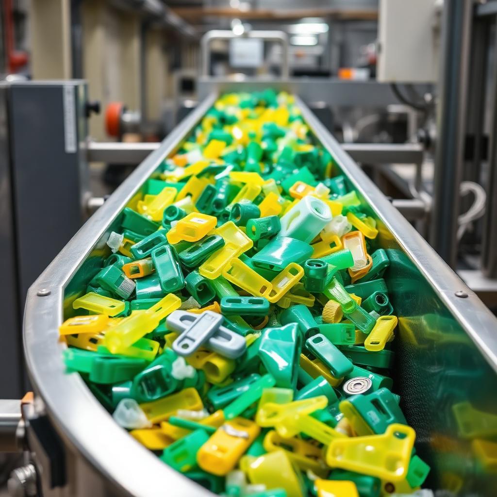 Sorting conveyor with plastic scrap